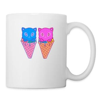 Cornet de crème glacée Cats Crème glacée Crème glacée Enfants - Mug blanc - blanc - Droite