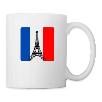 Eiffelturm Paris Frankreich Französische Flagge - Tasse - Weiß - Rechts