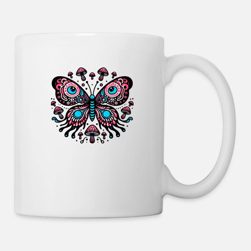 Vibrant Comic Butterfly - Mug - white