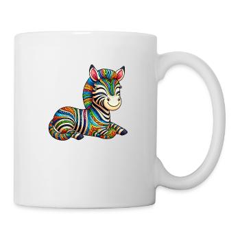 Zèbre coloré - Mug blanc - blanc - Droite