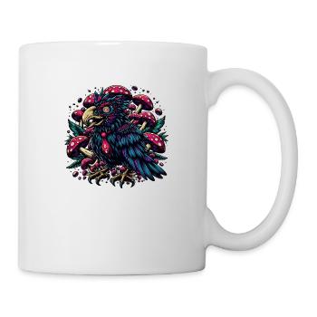 Psychedelischer Rabe mit Pilzen - Tasse - Weiß - Rechts