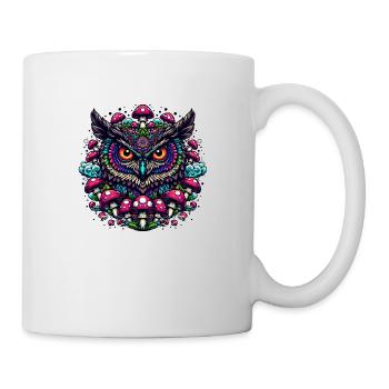 Psychedelische Eule - Tasse - Weiß - Rechts