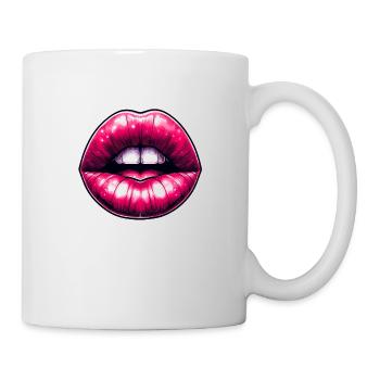 Sexy rosa Lippen - Tasse - Weiß - Rechts