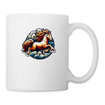 Reitkunst - Galoppierende Pferde - Tasse - Weiß - Rechts