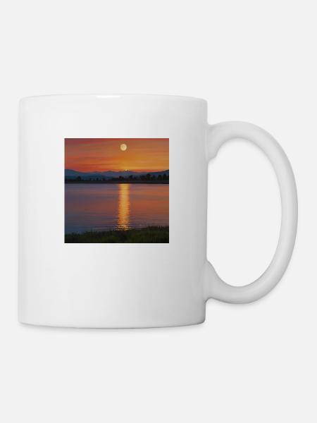 Landschaft Sonnenuntergang - Tasse - Weiß
