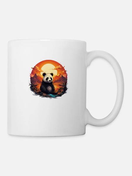 Vintage Panda Sunset - Mug - white