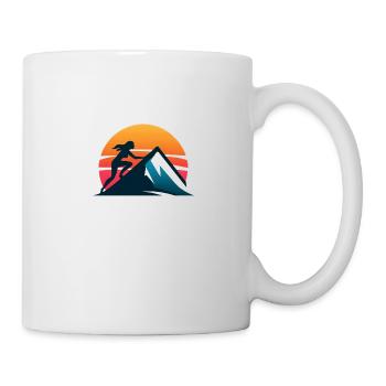 Woman climbing Mountain - Mug - white - Right