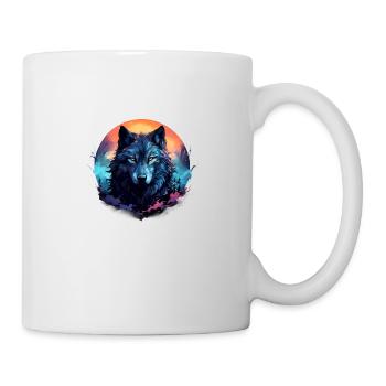 Loup noir - Mug blanc - blanc - Droite