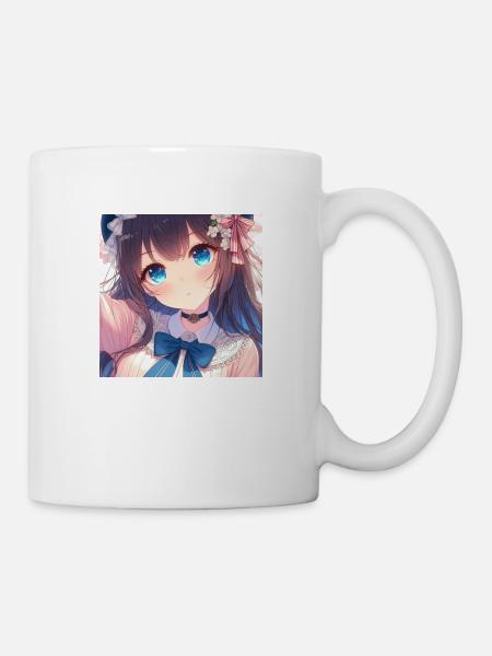 Yeux bleus d’anime - Mug blanc - blanc