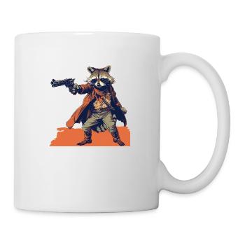 raccoon gunslinger - Mug - white - Right