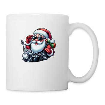 Cool Santa Claus on motorcycle with sunglasses - Mug - white - Right
