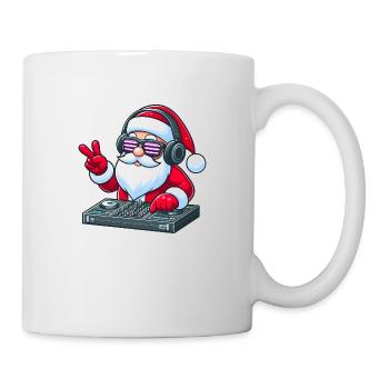 Santa Claus on motorcycle with sunglasses - Mug - white - Right