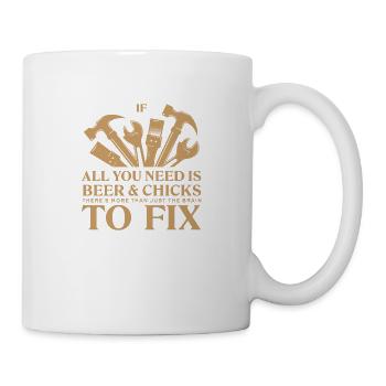 Bier und Mädels - Beer and Chicks lustiger Reim - Mug - white - Right