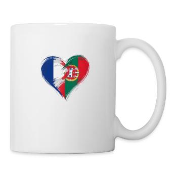 France Portugal Flag Coeur - Mug blanc - blanc - Droite