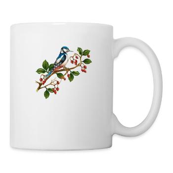 Bunter Vogel - Tasse - Weiß - Rechts