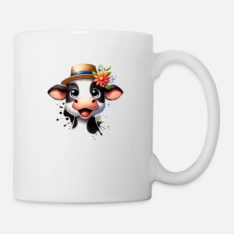 Kälbchen fröhlich - Tasse - Weiß
