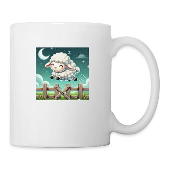 Schäfchen zählen in der Nacht - Tasse - Weiß - Rechts