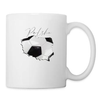 Polen Landkarte umrahmt echten Fußball PL - Tasse - Weiß - Rechts