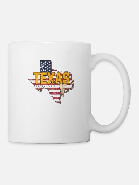 Texas Bundesstaat Vereinigte Staaten Landkarte - Tasse - Weiß