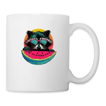 Mignon raton laveur raton laveur nature bébé raton laveur forêt - Mug blanc - blanc - Droite