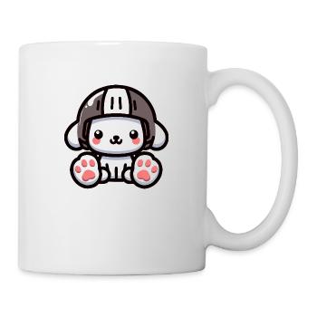 dog with helmet - Mug blanc - blanc - Droite