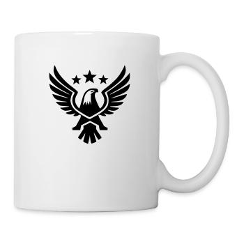 aigle, faucon, étoiles, symbole, armoiries, pictogramme, vecteur, - Mug blanc - blanc - Droite