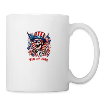 Funny Skeleton 4th of July - Mug - white - Right