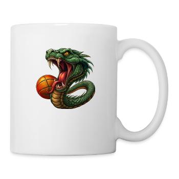 Schlange mit Kugel - Tasse - Weiß - Rechts