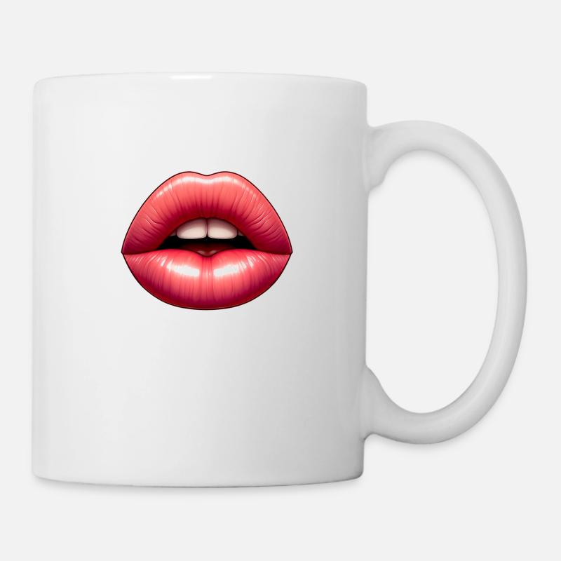 Pralle Lippen - Tasse - Weiß