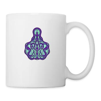 Art Nouveau inspired symmetrical abstract pattern - Mug - white - Right