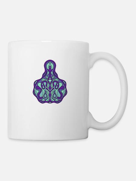 Art Nouveau inspired symmetrical abstract pattern - Mug - white