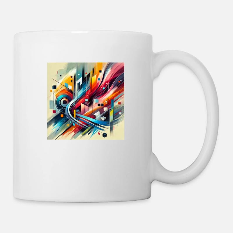 Lebendige Harmonie - Abstraktes Gemälde - Tasse - Weiß