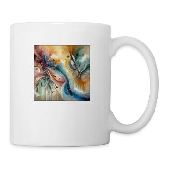 Energiegeladene Essenz - Abstraktes Gemälde - Tasse - Weiß - Rechts