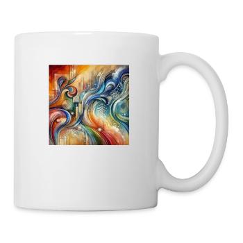 Vivid Fusion - Abstract Painting - Mug - white - Right
