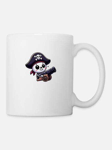 Skelettschatz - Piratenschädel - Tasse - Weiß
