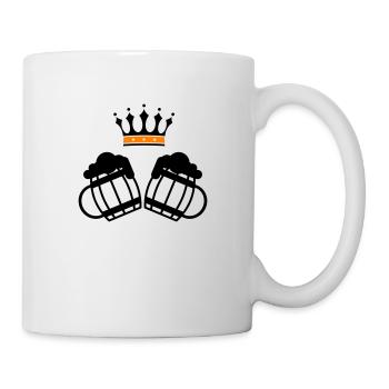 Couronne de bière - Mug blanc - blanc - Droite