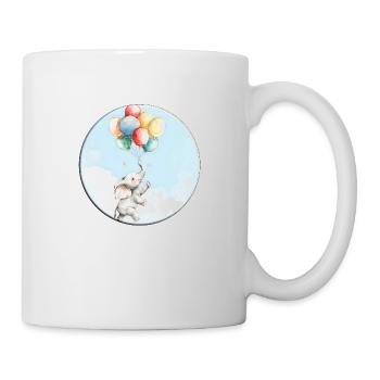 Elephant with Colorful Balloons as a Lucky Charm - Mug - white - Right