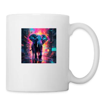 Neon Elefant - Tasse - Weiß - Rechts