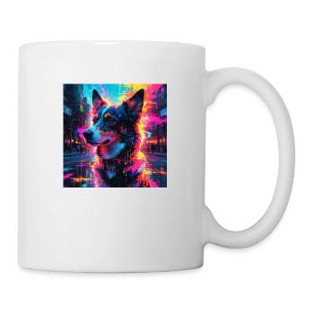 Chien néon - Mug blanc - blanc - Droite