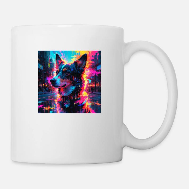 Chien néon - Mug blanc - blanc