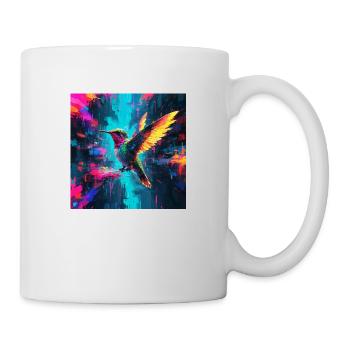 Neon Kolibri - Tasse - Weiß - Rechts