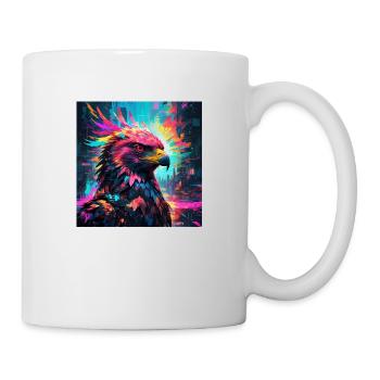 Neon Adler - Tasse - Weiß - Rechts