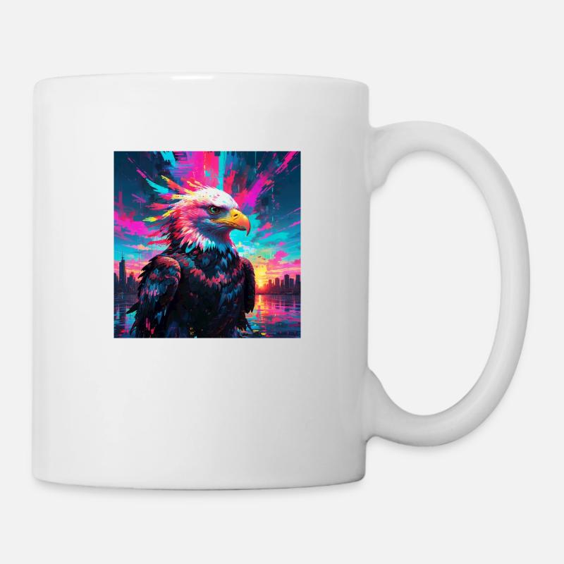 Aigle au néon - Mug blanc - blanc