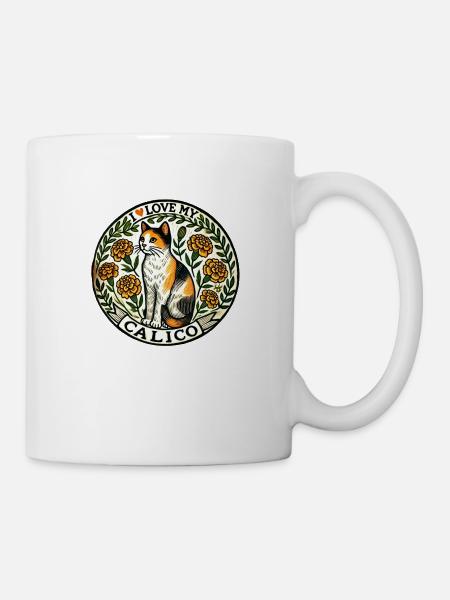 Ich liebe meine Kattunkatze - Tasse - Weiß