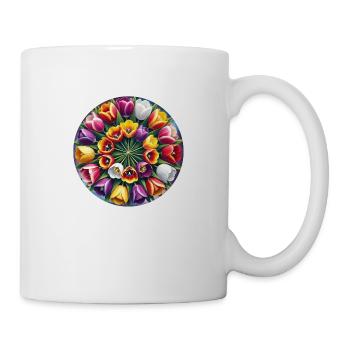Couronne de tulipe colorée - Mug blanc - blanc - Droite