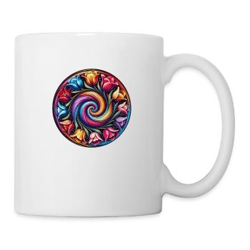 Couronne de tulipe colorée - Mug blanc - blanc - Droite