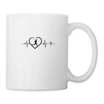 battement de cœur courir - Mug blanc - blanc - Droite