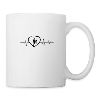Fußball-Herzschlag - Tasse - Weiß - Rechts