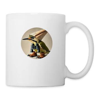 Specht mit Fernglas - Tasse - Weiß - Rechts