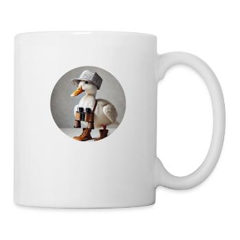 Ente mit Fernglas - Tasse - Weiß - Rechts
